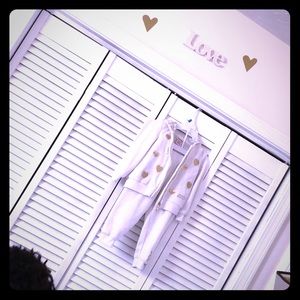 2 piece Ivory/Gold Juicy Couture Velour Set!